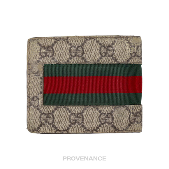 🔴 Gucci  Bifold Wallet - GG Supreme Signature Web Bee - Picture 2 of 8